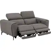Lorenzo Power Motion Loveseat in Truffle Premium Italian Leather